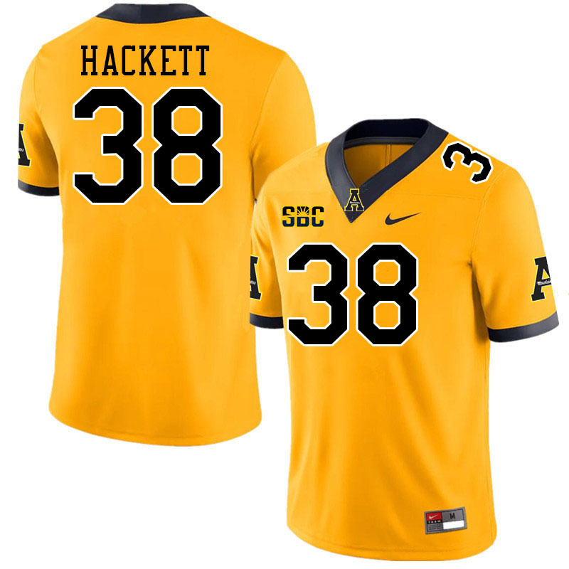 Appalachian State Mountaineers #38 Dino Hackett College Football Jerseys-Gold
